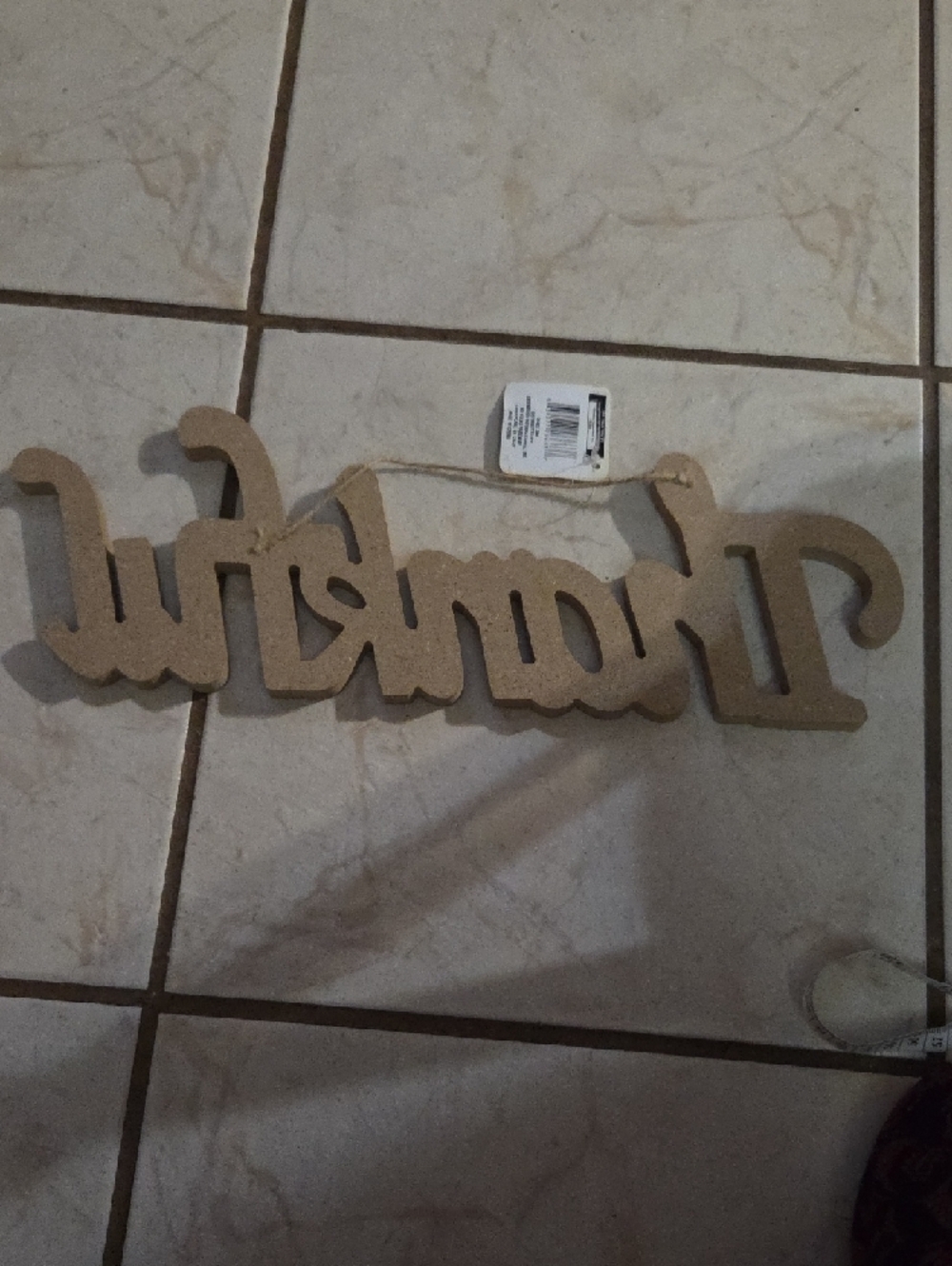 Thankful Wooden Script Sign - Natural Beige - Picture 2 of 7